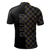 Clan Clelland Modern Tartan Polo Shirt Half of Me - Cross Style BG80 Clelland Modern Tartan Tartan Polo